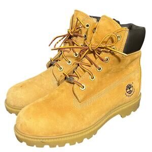 Timberland 6 Inch Waterproof Boots Wheat Nubuck Leather Shoes Womens Size 7.5